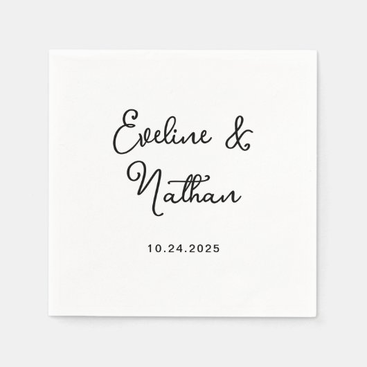 Zoet en grillig | Zwart-wit bruiloft Servet (Voorkant)