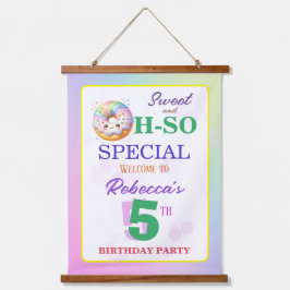 Zoet en Oh-zo speciale verjaardag donut Hangend Wandkleed