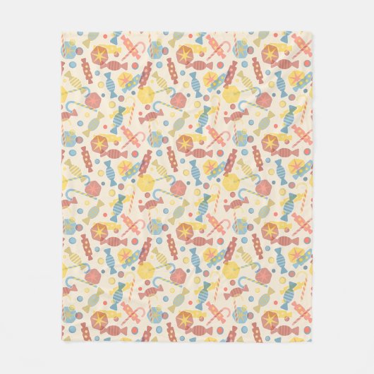 zoet en Snoep Fleece Deken (Voorkant)