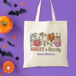 Zoet en spookachtig, trick or treat Budget Tote Bag