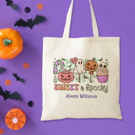 Zoet en spookachtig, trick or treat Budget Tote Bag