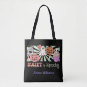 Zoet en spookachtig, trick or treat Zwart Tote Bag (Voorkant)