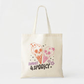 Zoet en Spooky Retro Groovy Halloween Tote Bag (Voorkant)