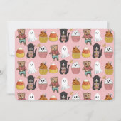 Zoet en Spooky Roze Halloween Kostuum Party Kaart (Achterkant)