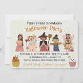 Zoet en Spooky Roze Halloween Kostuum Party Kaart (Voorkant)