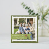 Zoet en vierkant: Aangepaste Photo Holiday Card 2 Feestdagenkaart (Staand voorkant)