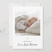 Zoet en Whimsical | Foto en Gouden Doopkruis Kaart (Voorkant)