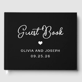 Zoet en Whimsical Zwart | Bruiloft Gastenboek