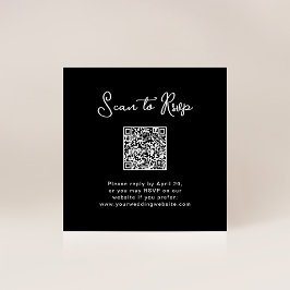 Zoet en Whimsical Zwart | RSVP met QR-code Informatiekaartje