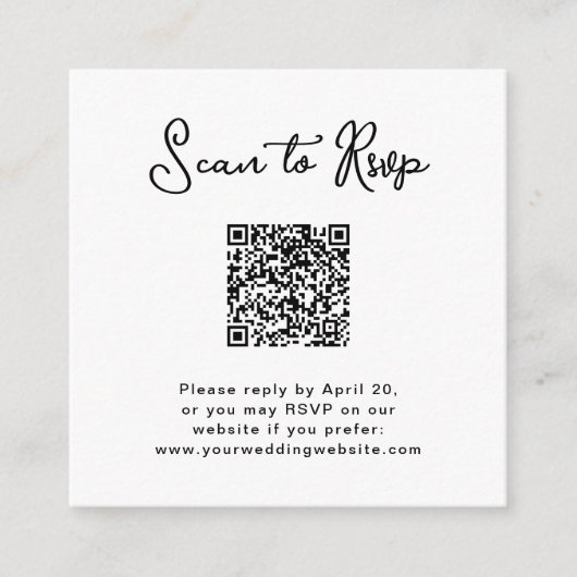 Zoet en Wispelturig | RSVP met QR-code Informatiekaartje (Voorkant)