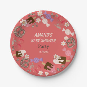 Zoet en zout Baby shower Rood papier Bord