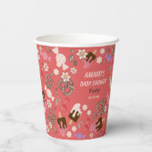 Zoet en zout Baby shower Rood Papieren Bekers (Achterkant)
