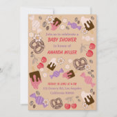 Zoet en zout Baby shower trakteert Beige Pattern Kaart (Voorkant)
