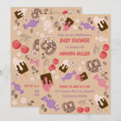 Zoet en zout Baby shower trakteert Beige Pattern Kaart (Voorkant / Achterkant)