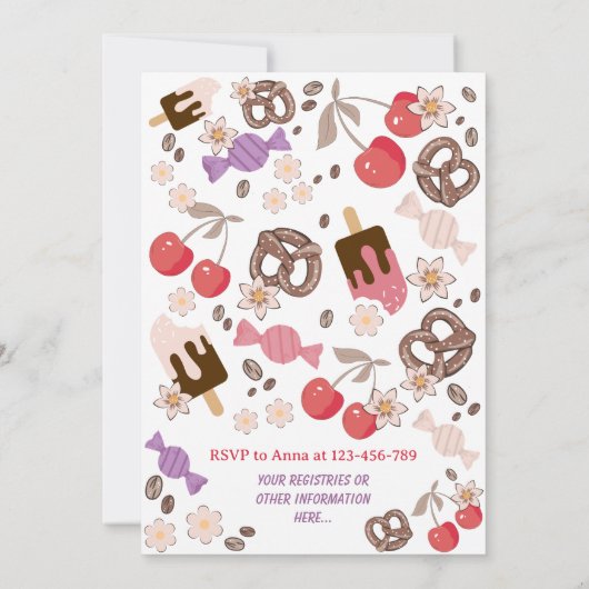 Zoet en zout Baby shower trakteert wit Kaart (Achterkant)