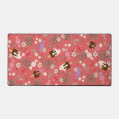 Zoet en zout behandelt rood patroon bureaumat (Voorkant)