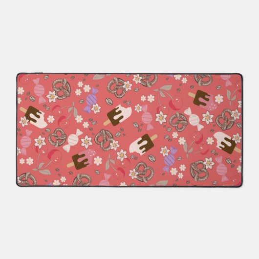 Zoet en zout behandelt rood patroon bureaumat (Voorkant)