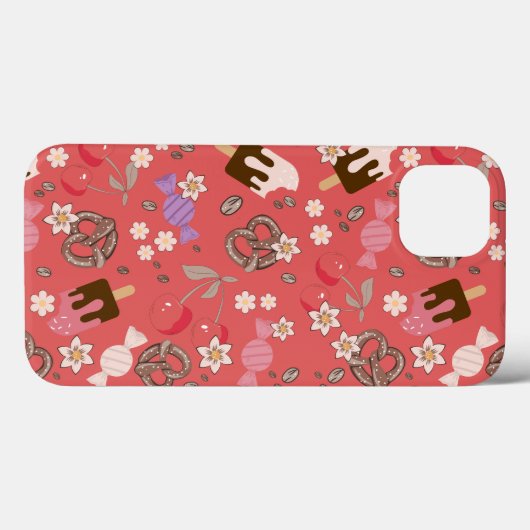 Zoet en zout behandelt rood patroon Case-Mate iPhone case (Achterkant (horizontaal))