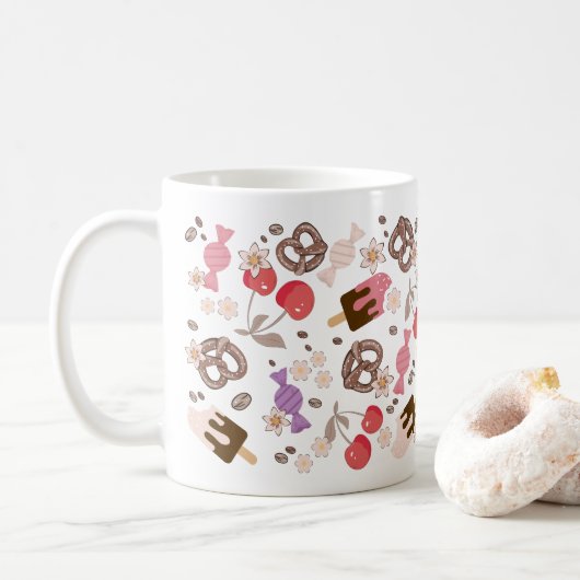 Zoet en zout Treats Patroon Koffiemok (Met donut)
