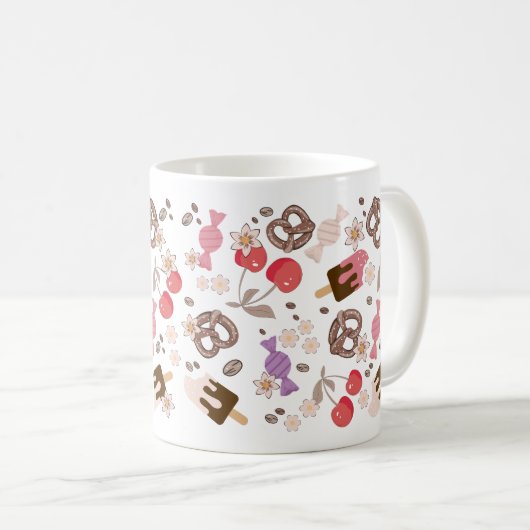 Zoet en zout Treats Patroon Koffiemok (Voorkant rechts)