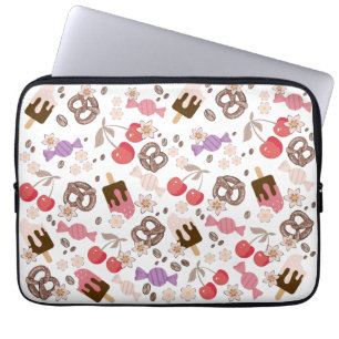 Zoet en zout Treats Patroon Meisjes Laptop Sleeve