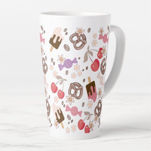 Zoet en zout Treats Patroon Meisjes Latte Mok (Rechterhoek)