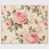 Zoet  Engels Rozen Cadeaupapier (Vlak)