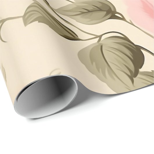 Zoet  Engels Rozen Cadeaupapier (Rol Hoek)