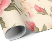 Zoet Engels Rozen Cadeaupapier (Rol Hoek)