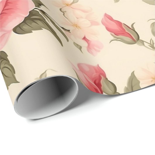 Zoet Engels Rozen Cadeaupapier (Rol Hoek)