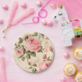 Zoet Engels Rozen Papieren Bordje (Feest)