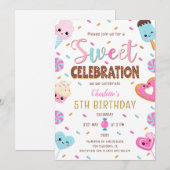 Zoet feest Donut Snoep Ice cream Verjaardag Kaart (Voorkant / Achterkant)