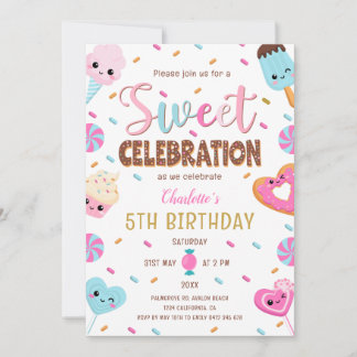 Zoet feest Donut Snoep Ice cream Verjaardag Kaart