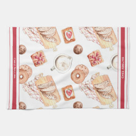 Zoet gebakken gebak theedoek