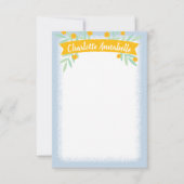 Zoet geel en blauw-Floral bankierbakkerij Kaart (Voorkant)