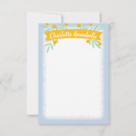 Zoet geel en blauw-Floral bankierbakkerij Kaart