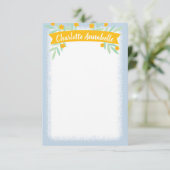 Zoet geel en blauw-Floral bankierbakkerij Kaart (Staand voorkant)