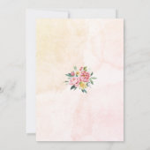 Zoet Geel Roze Bloem Tuin Doop Uitnodiging (Achterkant)