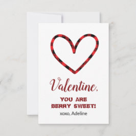 Zoet Geruit Hart Valentijnsdag kaart Notitiekaartje