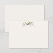 Zoet geschilderd konijn in bloemen bedankkaart (Voorkant / Achterkant)