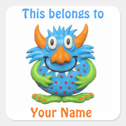 Zoet Gevlekt Monster Vierkante Sticker (Voorkant)
