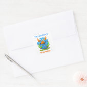 Zoet Gevlekt Monster Vierkante Sticker (Envelop)