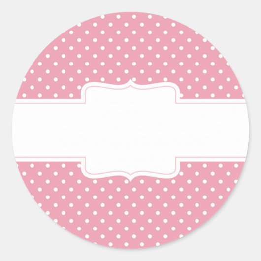 Zoet Girly Pink Dot Patroon Ronde Sticker (Voorkant)