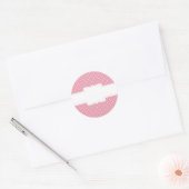 Zoet Girly Pink Dot Patroon Ronde Sticker (Envelop)