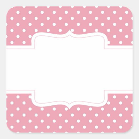 Zoet Girly Pink Dot Patroon Vierkante Sticker (Voorkant)