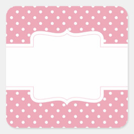 Zoet Girly Pink Dot Patroon Vierkante Sticker
