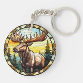 Zoet Glas in lood American Elk Moose Sleutelhanger (Achterkant)