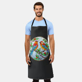 Zoet Glas in lood Blauwvogels Schort (Gedragen)