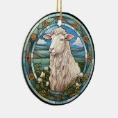 Zoet Glas in lood Boerderij schapenlam Keramisch Ornament (Rechts)