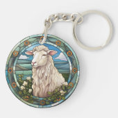 Zoet Glas in lood Boerderij schapenlam Sleutelhanger (Achterkant)